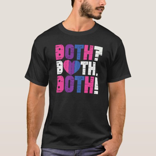 T-shirt Bisexual Bi Pride Drapeau Les Deux Deux 1 (Devant)
