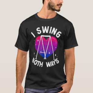 T-shirt Bisexual Bi Pride Jeu de Drapeau Swing I Swing Two