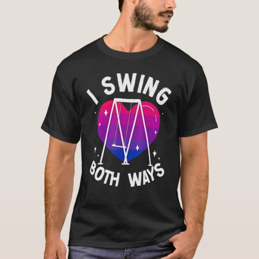 T-shirt Bisexual Bi Pride Jeu de Drapeau Swing I Swing Two (Devant)