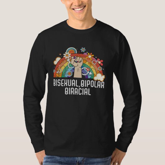 T-shirt Bisexual Bipolar Biracial Rainbow Pride Bisexualit (Devant)