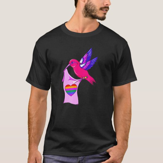 T-shirt Bisexual Bird Humid Bird Bi Pride LGBTQ Rainbow (Devant)