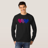 T-shirt Bisexual Drapeau Coeurs Aimer Lgbt Bi Pride (Devant entier)