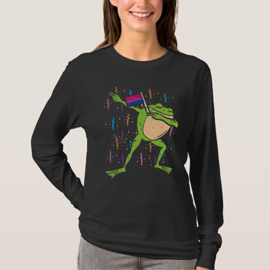 T-shirt Bisexual Drapeau Grenouille Dab Lgbt Bi Pride Stud (Devant)