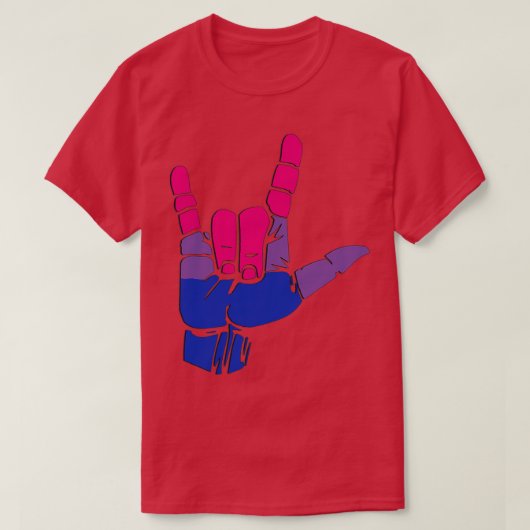 T-shirt Bisexual Fierté Drapeau d'amour Signe dit que je v (Design devant)