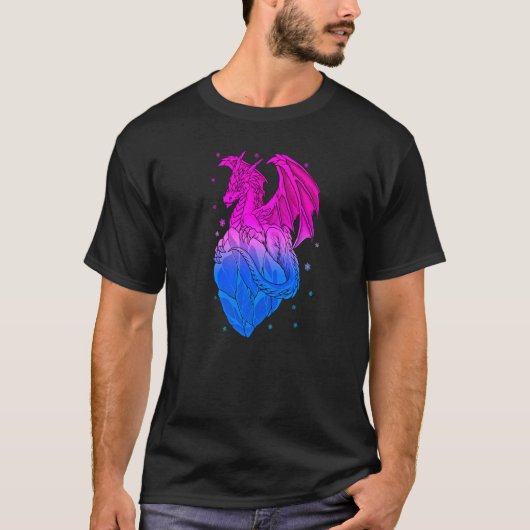T-shirt Bisexual Ice Dragon Bi Pride Drapeau Couleurs Hive (Devant)
