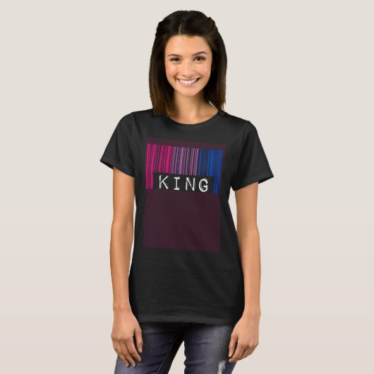 T-shirt Bisexual King Barcode Trendy Bisexual Pride Flag A (Devant entier)