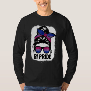 T-shirt Bisexual Messy Bun Lgbt Q Cool Subtle Bi Pride Fla