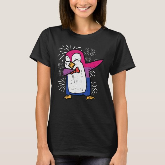 T-shirt Bisexual Penguin Dab Bi Flag Pride Month Lgbt Men  (Devant)