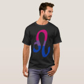 T-shirt Bisexual Pride Flag Leo Zodiac Sign (Devant entier)