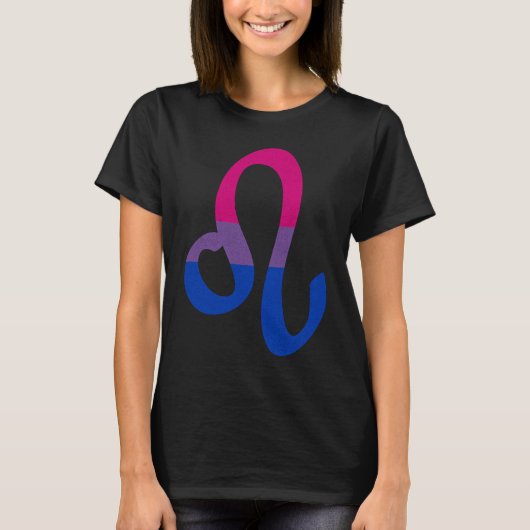 T-shirt Bisexual Pride Flag Leo Zodiac Sign (Devant)