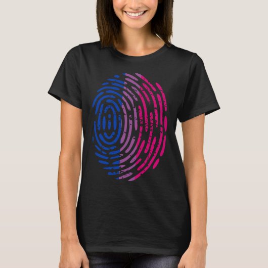 T-shirt Bisexual Pride Flag Thumb Print Thumbprint LGBT Ae (Devant)