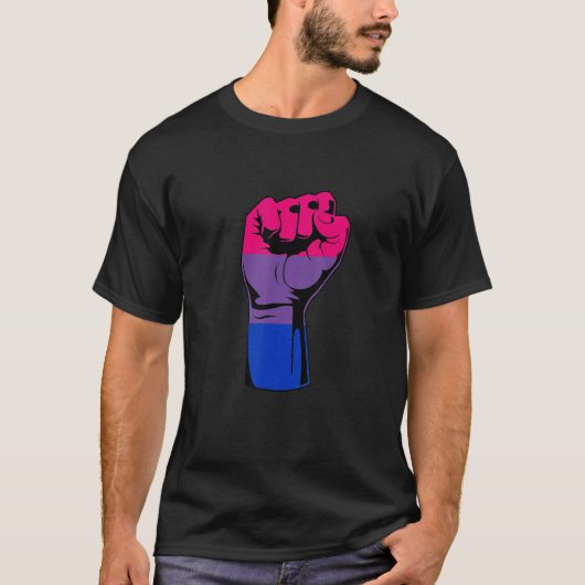 T-shirt Bisexual Pride Handfist Bisexual Flag LGBTQ Pride (Devant)