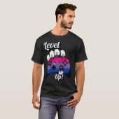 T-shirt Bisexual Pride Level Up Tiger Paw Controller Shirt (Devant entier)