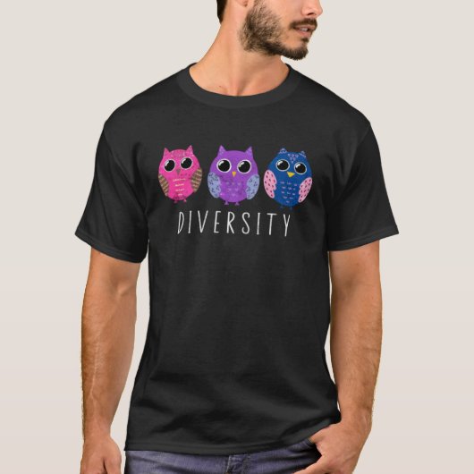 T-shirt Bisexual Pride Owl Bi LGBTQ (Devant)