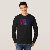 T-shirt Bisexual Queen Barcode Bisexual Pride drapeau Esth (Devant entier)