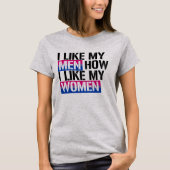 T-shirt Bisexualité - j'aime mes hommes comment j'aime mes (Devant)