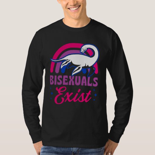 T-shirt Bisexuals Exist Bisexual Loch Ness Monster Pride R (Devant)
