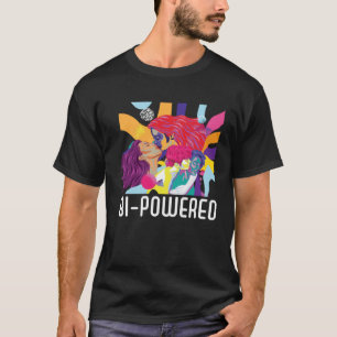 T-shirt Bisexuel Bi Powered Rainbow Pride Mars Bisexuelle