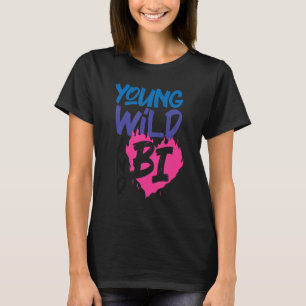 T-shirt Bisexuel Bi Pride Drapeau Young Wild Et Bi 1