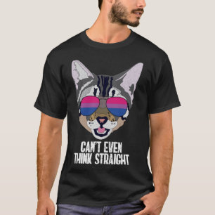 T-shirt Bisexuel de chat drôle ne peut même pas penser dro