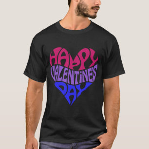 T-shirt Bisexuel Saint Valentin Bi Pride LGBTQ LGBT Heart