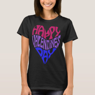T-shirt Bisexuel Saint Valentin Bi Pride LGBTQ LGBT Heart