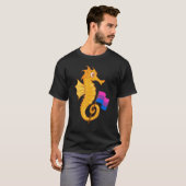 T-shirt Bisexuel Seahorse Bisexualité Bisexuel Drapeau Lgb (Devant entier)