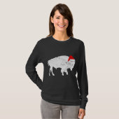T-shirt Bison Buffalo Santa Hat - Pyjama de Noël (Devant entier)
