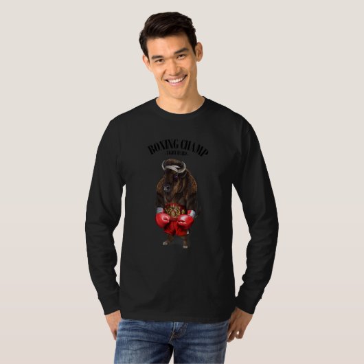 T-shirt Bison Bull comme champion de boxe (Devant entier)