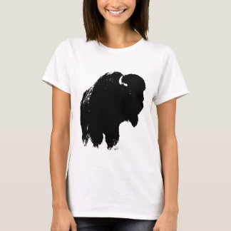 T-shirt Bison de bison noir et blanc Pop Art