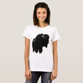 T-shirt Bison de bison noir et blanc Pop Art (Devant entier)