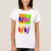 T-shirt Bison de Buffalo Art Pop de 4 couleurs (Devant)