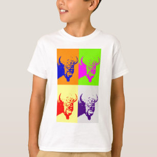 T-shirt Bison de Buffalo Art Pop de 4 couleurs