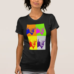T-shirt Bison de Buffalo Art Pop de 4 couleurs