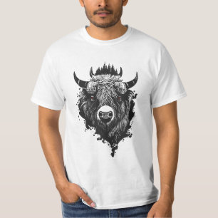 T-shirt Bison de Buffalo Nature sauvage Illustration Art