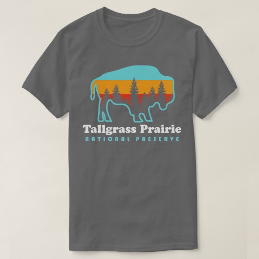 T-shirt Bison de la réserve nationale des prairies de Tall (Design devant)