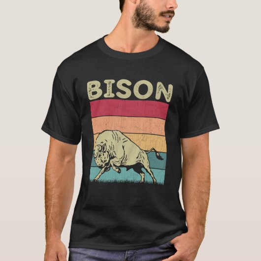 T-shirt Bison en détresse Lover Boys Girls Retro Style Bis (Devant)