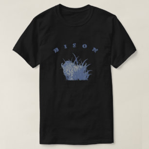 T-shirt BISON - graphique américain de bleu de Lite de