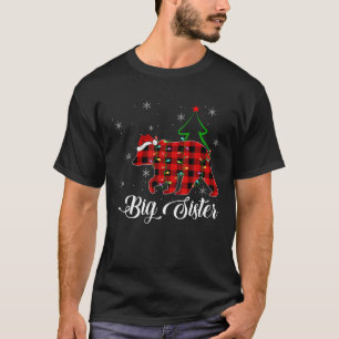 T-shirt Bison jumelé Plaid Noël Big-soeur Bear P