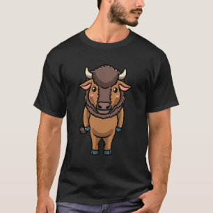 T-shirt Bison Kawaii Émoticon Bison Farmer