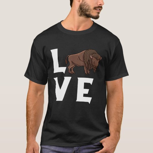 T-shirt Bison Love Vache Buffalo National Park Western Wil (Devant)