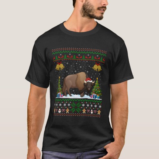 T-shirt Bison Père Noël Ugly Bison (Devant)