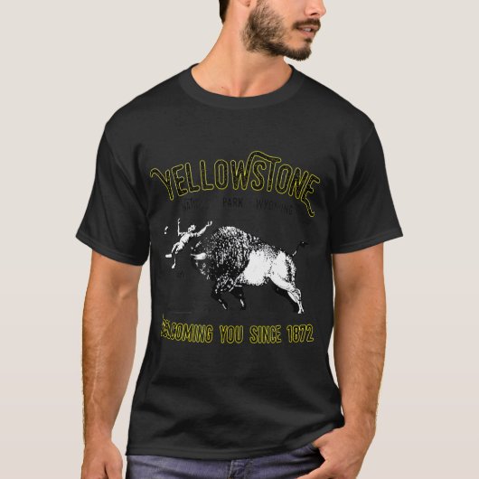 T-shirt Bison Toss Yellowstone National Park Amusant (Devant)