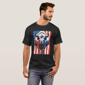 T-shirt Bison Us Flag Wildlife American  Animal Bison (Devant entier)