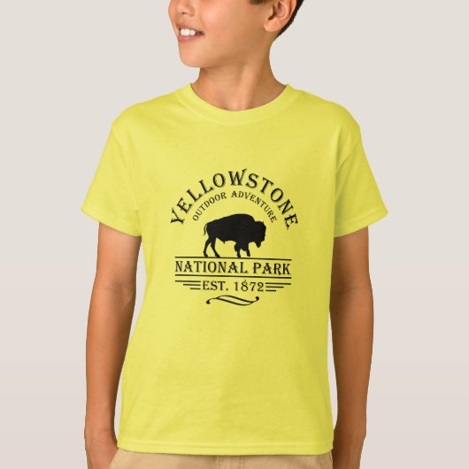 T-shirt Bison Vintage Parc National de Yellowstone (Devant)