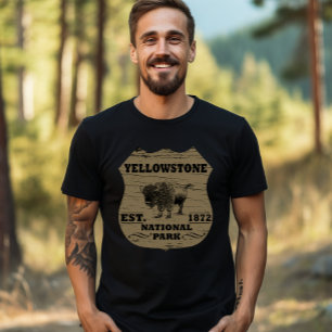 T-shirt Bison Vintage Parc National de Yellowstone