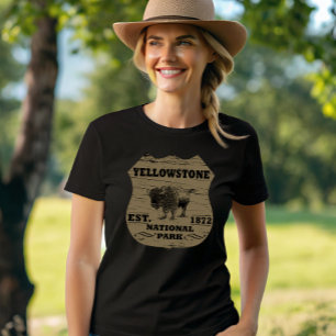 T-shirt Bison Vintage Parc National de Yellowstone