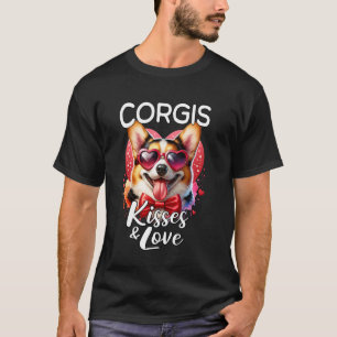 T-shirt Bisous de Corgi Saint-Valentin Amour de Corgi