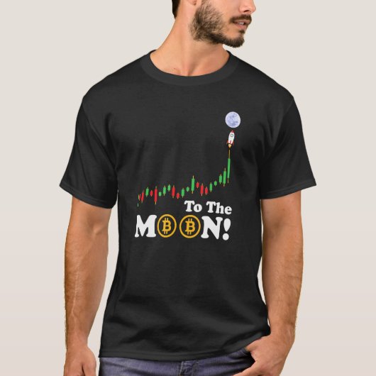 T-shirt Bitcoin À La Lune Rocket Crypto Design Network B (Devant)