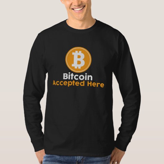 T-shirt Bitcoin accepté ici (Devant)